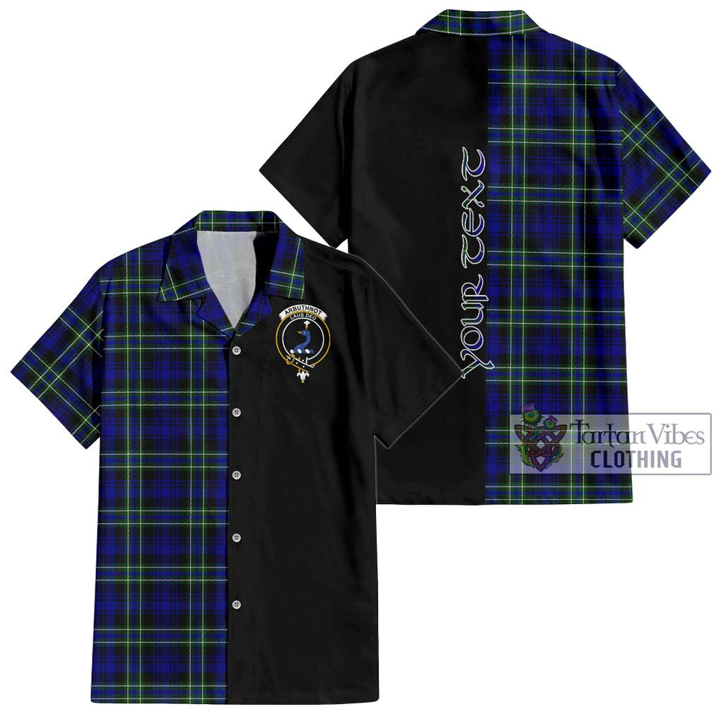 Arbuthnot Modern Tartan Short Sleeve Button Shirt with Family Crest and Half Of Me Style Kid - Tartanvibesclothing Shop