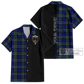 Arbuthnot Modern Tartan Short Sleeve Button Shirt with Family Crest and Half Of Me Style