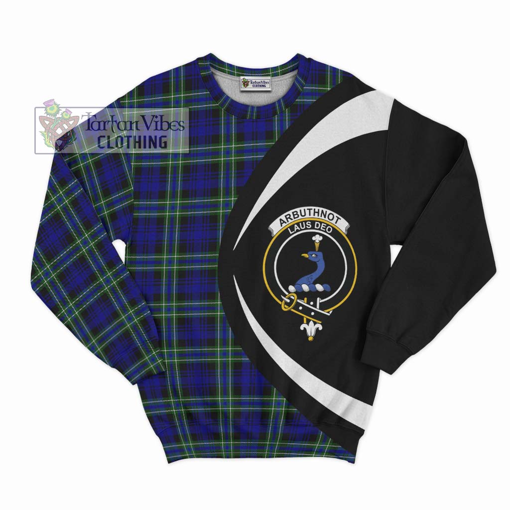 Arbuthnot Modern Tartan Sweatshirt with Family Crest Circle Style Unisex - Tartan Vibes Clothing