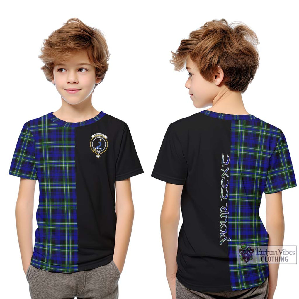 Arbuthnot Modern Tartan Kid T-Shirt with Family Crest and Half Of Me Style Youth XL Size14 - Tartanvibesclothing Shop