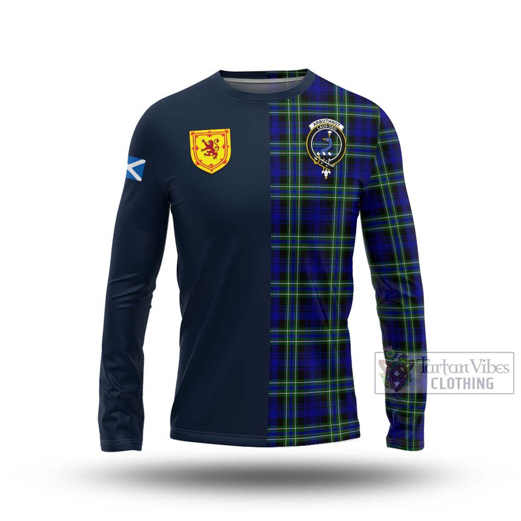 Tartan Vibes Clothing Arbuthnot Modern Tartan Long Sleeve T-Shirt with Scottish Lion Royal Arm Half Style