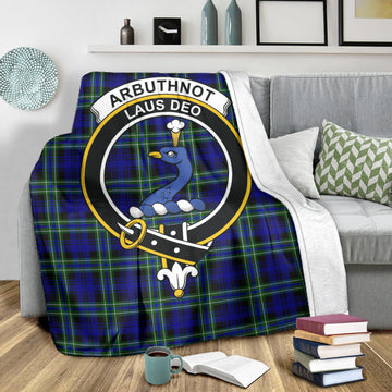 Arbuthnot Modern Tartan Blanket with Family Crest