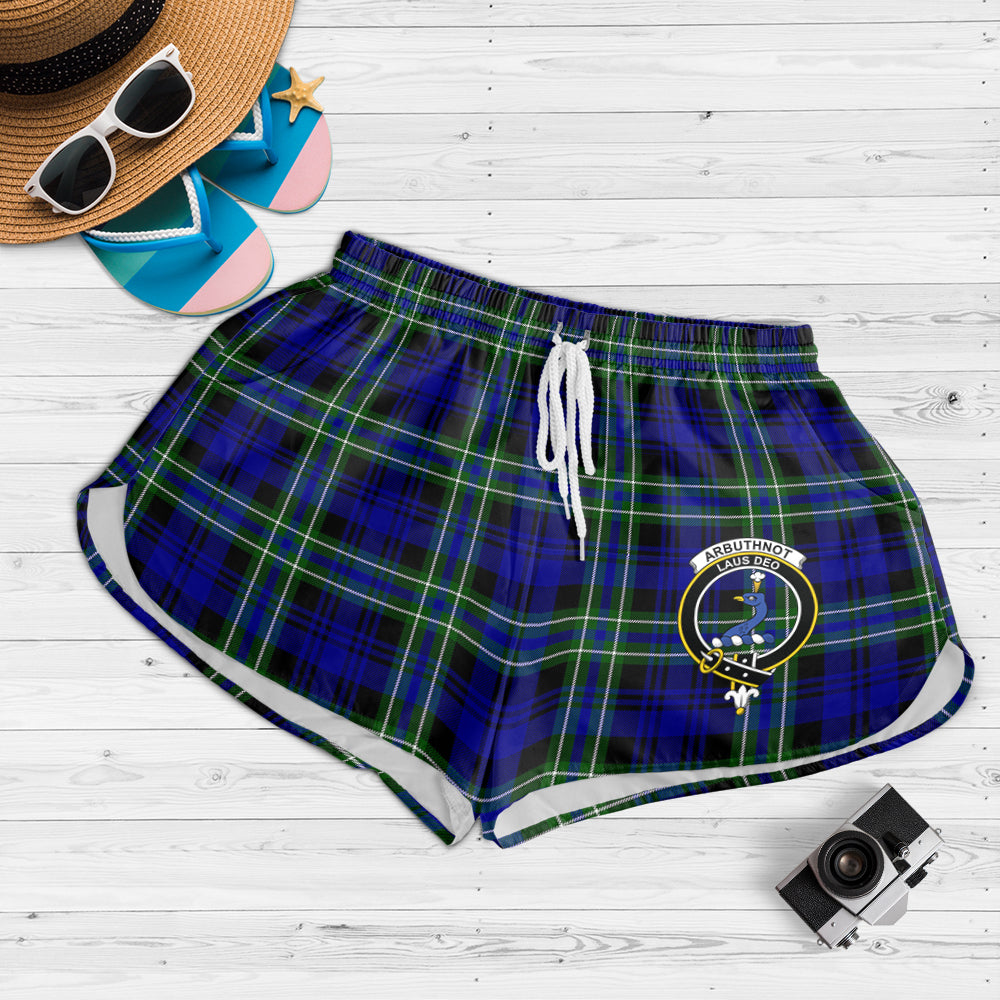 Arbuthnot Modern Tartan Womens Shorts with Family Crest - Tartanvibesclothing