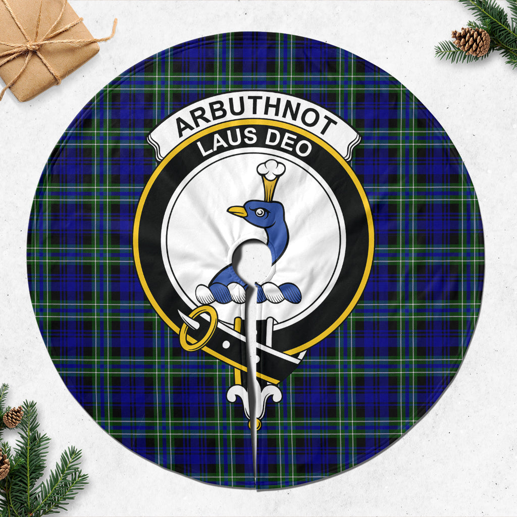 Arbuthnot Modern Tartan Christmas Tree Skirt with Family Crest - Tartanvibesclothing