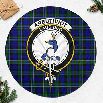 Arbuthnot Modern Tartan Christmas Tree Skirt with Family Crest