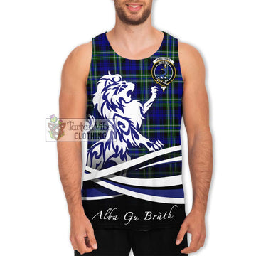 Arbuthnot Modern Tartan Men's Tank Top with Alba Gu Brath Regal Lion Emblem