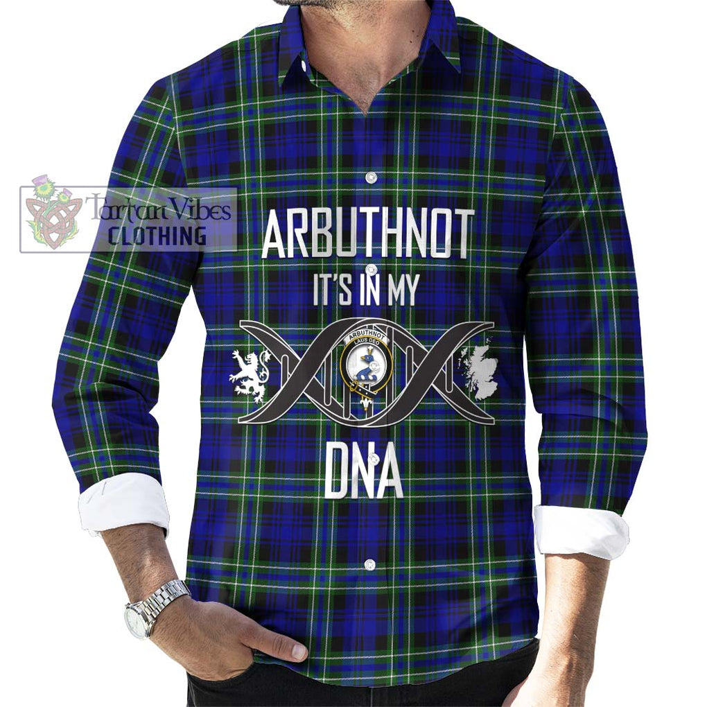 Arbuthnot Modern Tartan Long Sleeve Button Shirt with Family Crest DNA In Me Style Men's Shirt S - Tartanvibesclothing Shop