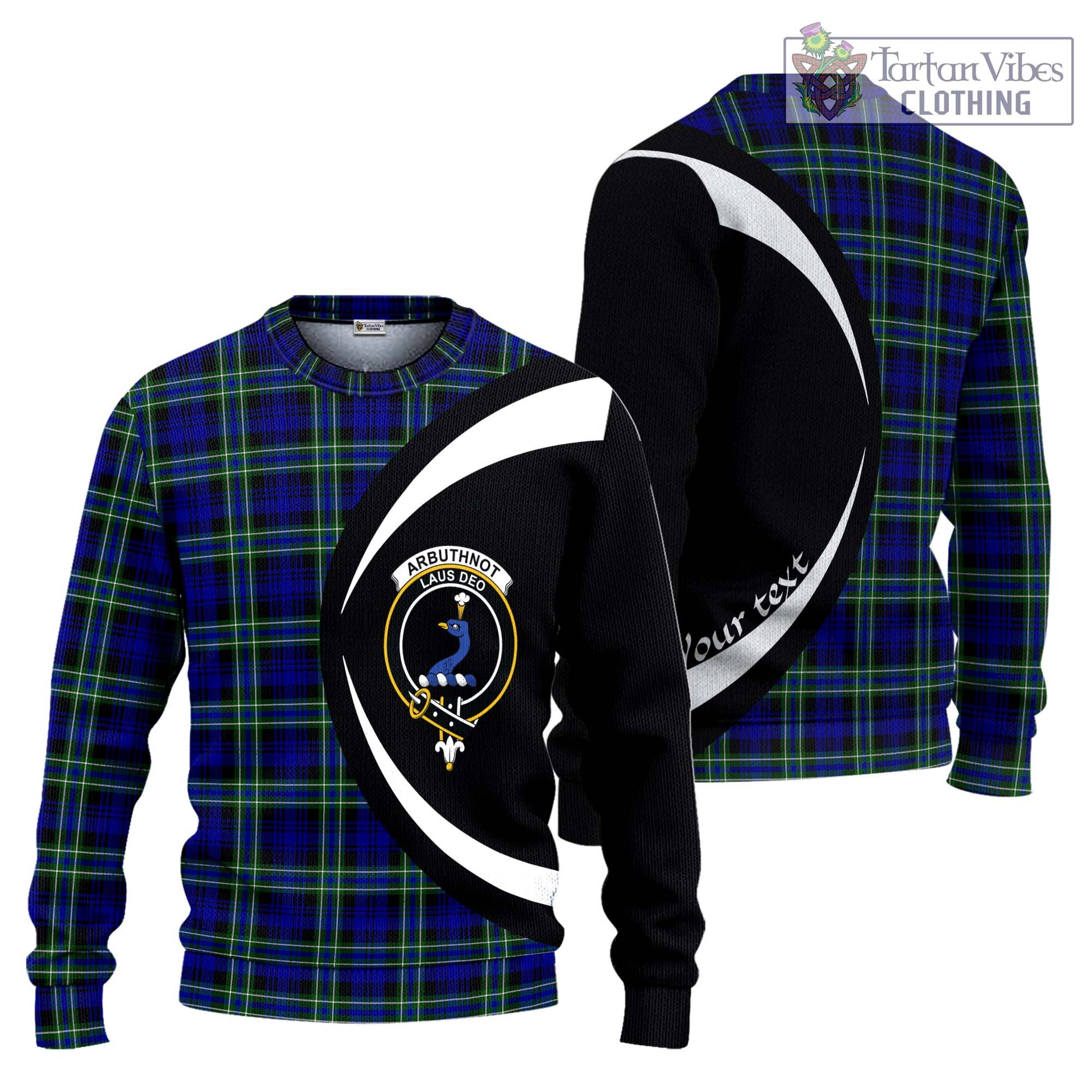 Arbuthnot Modern Tartan Ugly Sweater with Family Crest Circle Style Unisex - Tartan Vibes Clothing