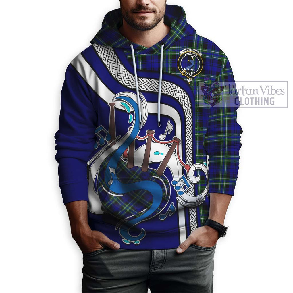 Arbuthnot Modern Tartan Hoodie with Epic Bagpipe Style Zip Hoodie - Tartanvibesclothing Shop