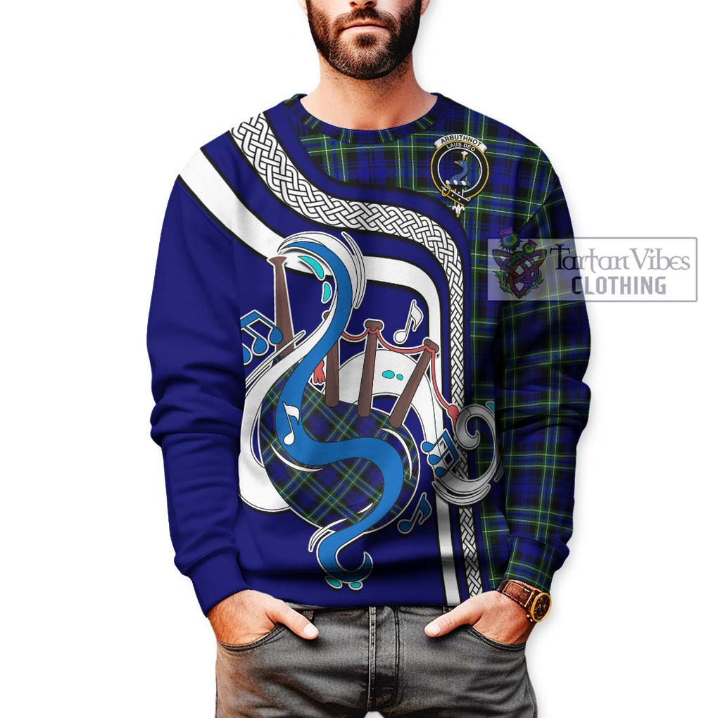 Arbuthnot Modern Tartan Sweatshirt with Epic Bagpipe Style Unisex - Tartanvibesclothing Shop