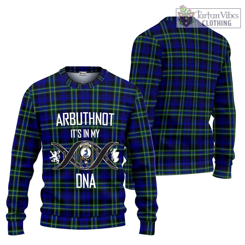 Arbuthnot Modern Tartan Knitted Sweater with Family Crest DNA In Me Style Unisex - Tartanvibesclothing Shop