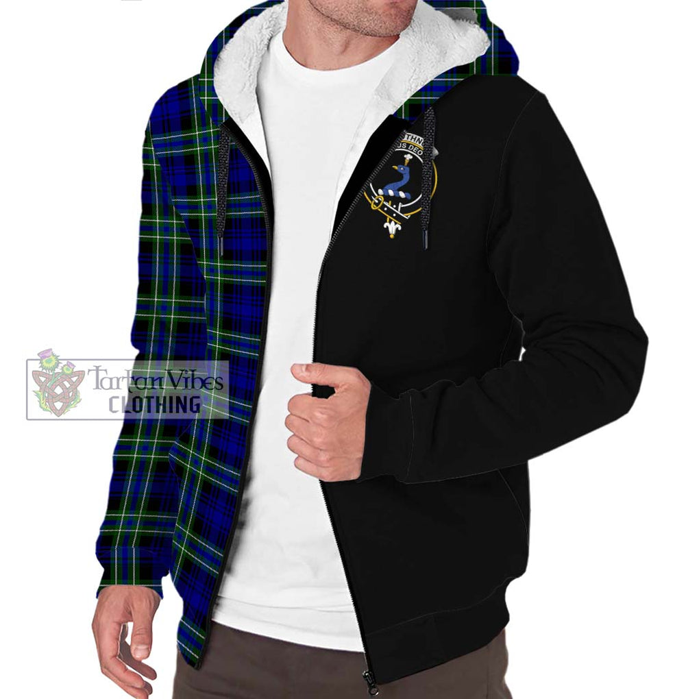 Arbuthnot Modern Tartan Sherpa Hoodie with Family Crest and Half Of Me Style Unisex S - Tartanvibesclothing Shop