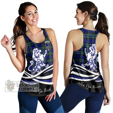 Arbuthnot Modern Tartan Women's Racerback Tanks with Alba Gu Brath Regal Lion Emblem