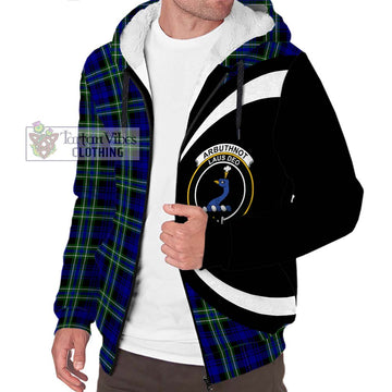 Arbuthnot Modern Tartan Sherpa Hoodie with Family Crest Circle Style