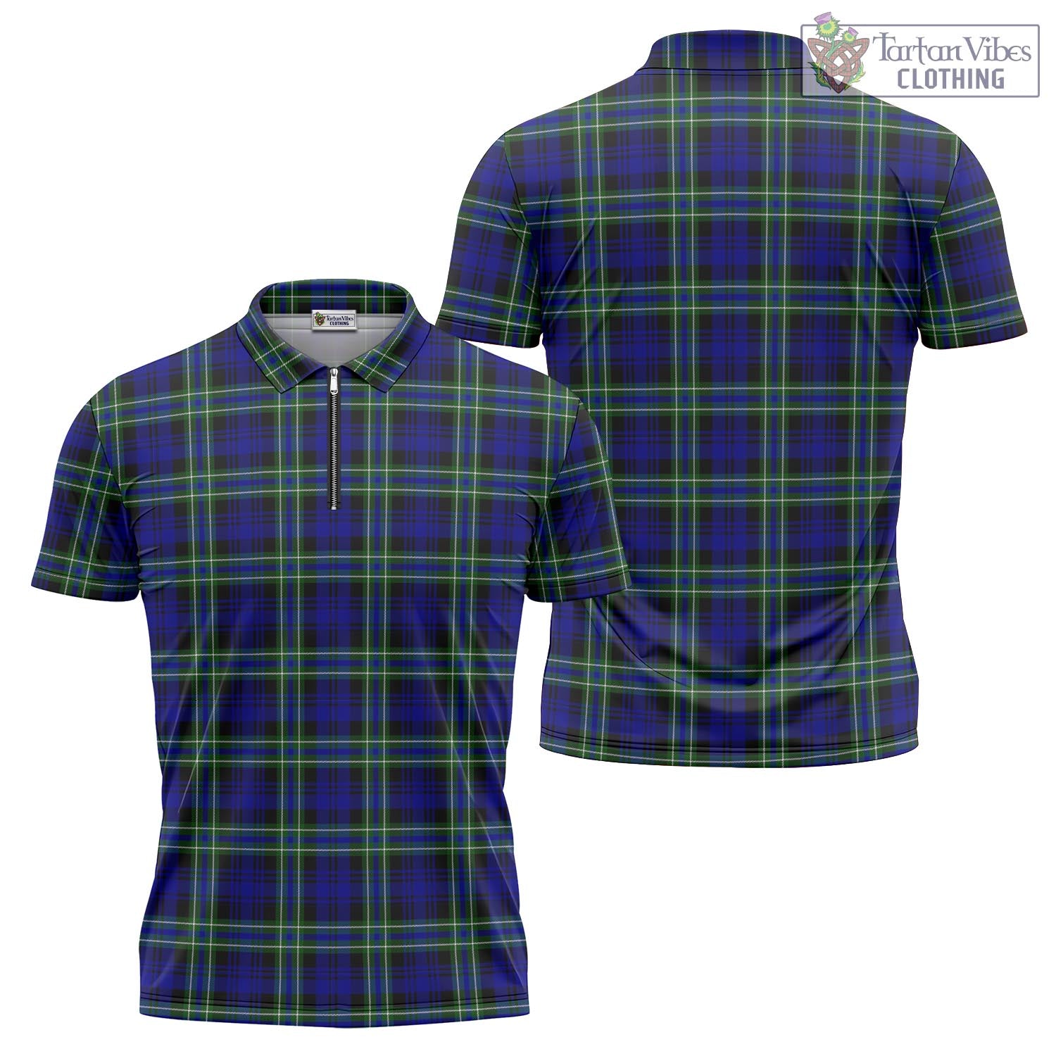 Tartan Vibes Clothing Arbuthnot Modern Tartan Zipper Polo Shirt