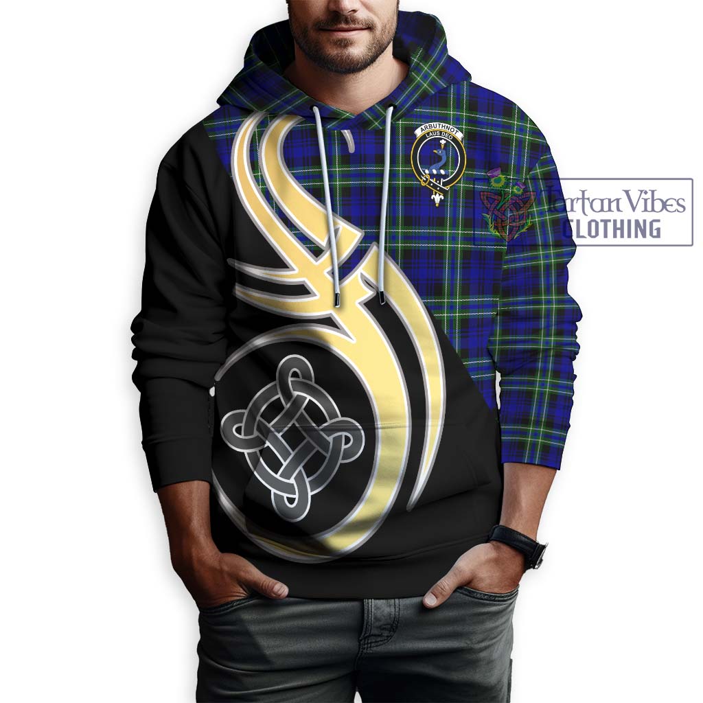 Arbuthnot Modern Tartan Hoodie with Family Crest and Celtic Symbol Style Zip Hoodie - Tartan Vibes Clothing