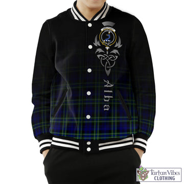 Arbuthnot Modern Tartan Baseball Jacket Featuring Alba Gu Brath Family Crest Celtic Inspired