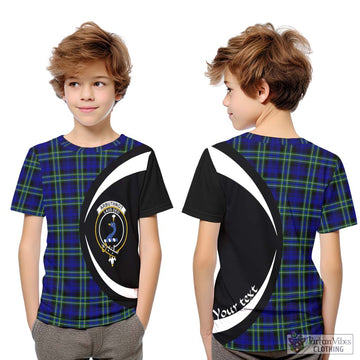 Arbuthnot Modern Tartan Kid T-Shirt with Family Crest Circle Style