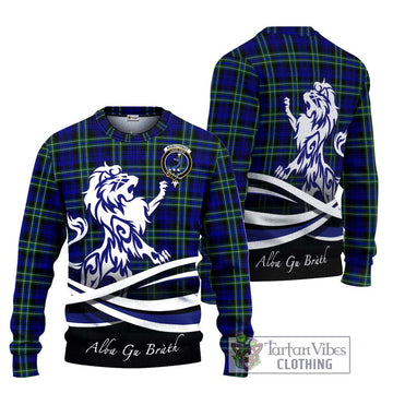 Arbuthnot Modern Tartan Ugly Sweater with Alba Gu Brath Regal Lion Emblem