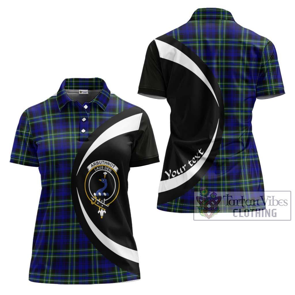 Arbuthnot Modern Tartan Women's Polo Shirt with Family Crest Circle Style Women - Tartan Vibes Clothing