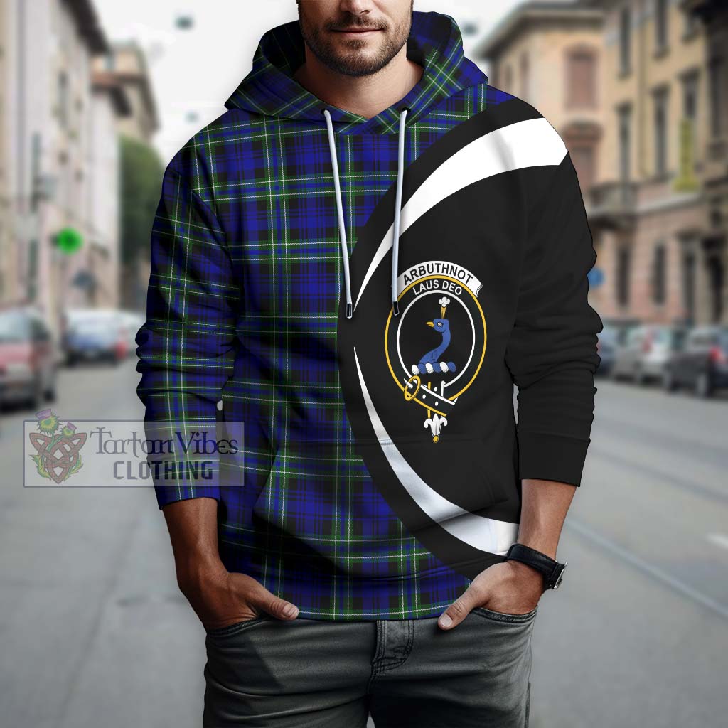 Tartan Vibes Clothing Arbuthnot Modern Tartan Hoodie with Family Crest Circle Style