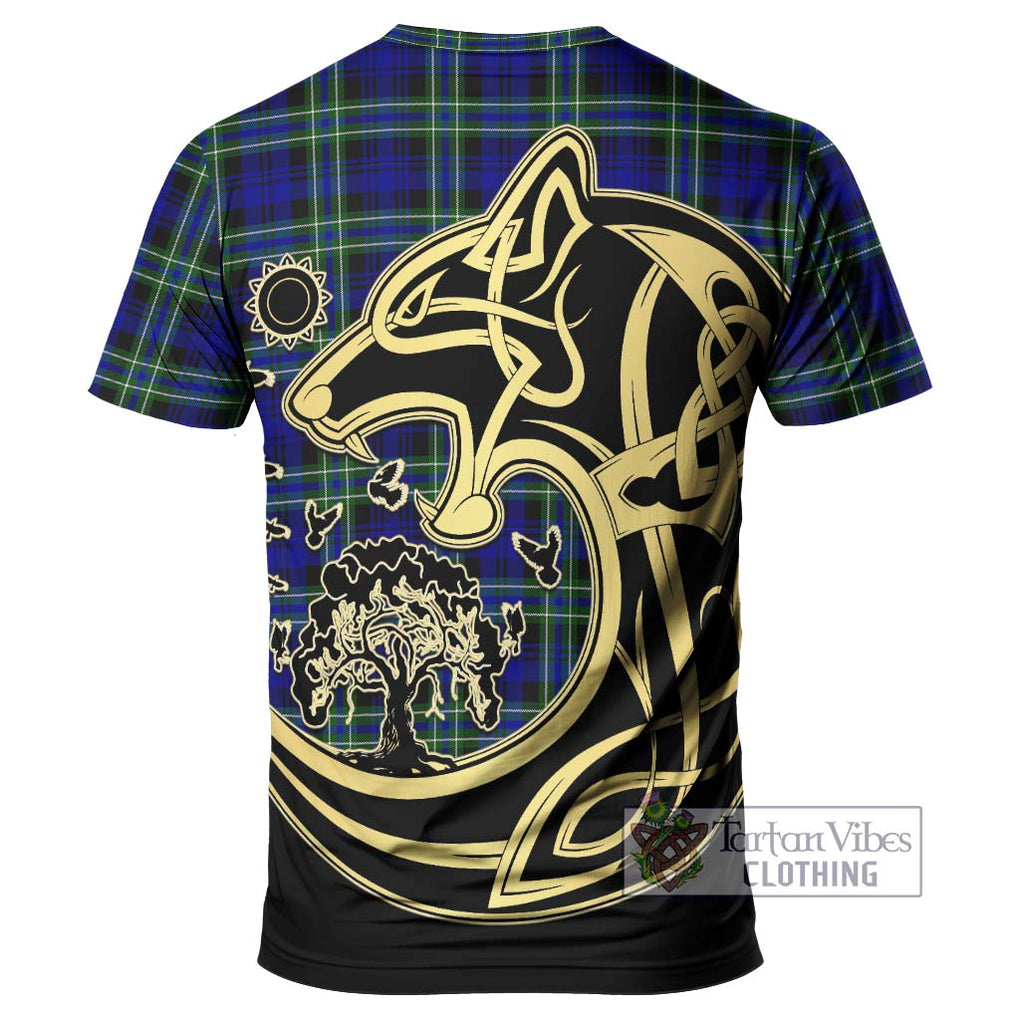 Arbuthnot Modern Tartan T-Shirt with Family Crest Celtic Wolf Style - Tartan Vibes Clothing