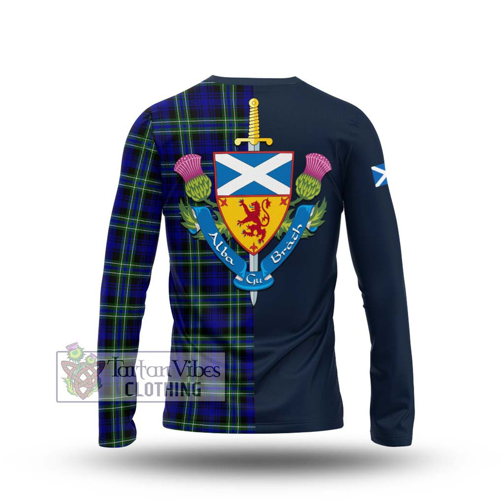 Tartan Vibes Clothing Arbuthnot Modern Tartan Long Sleeve T-Shirt with Scottish Lion Royal Arm Half Style