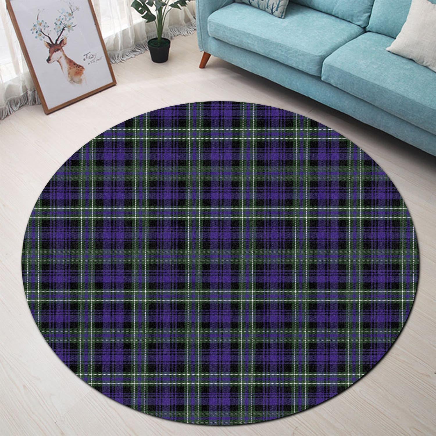 Arbuthnot Modern Tartan Round Rug - Tartanvibesclothing