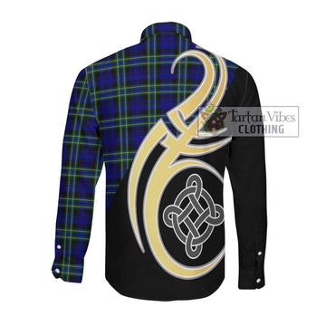 Arbuthnot Modern Tartan Long Sleeve Button Shirt with Family Crest and Celtic Symbol Style