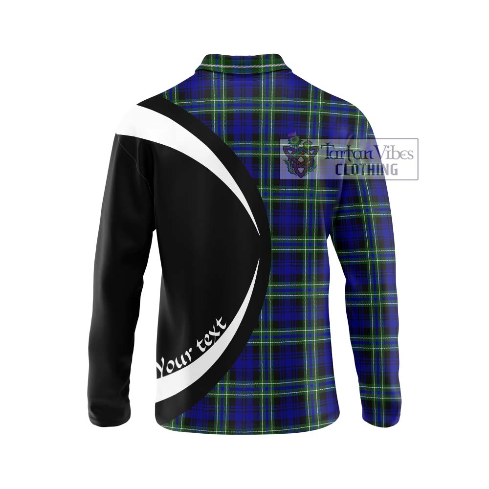 Arbuthnot Modern Tartan Long Sleeve Polo Shirt with Family Crest Circle Style - Tartan Vibes Clothing