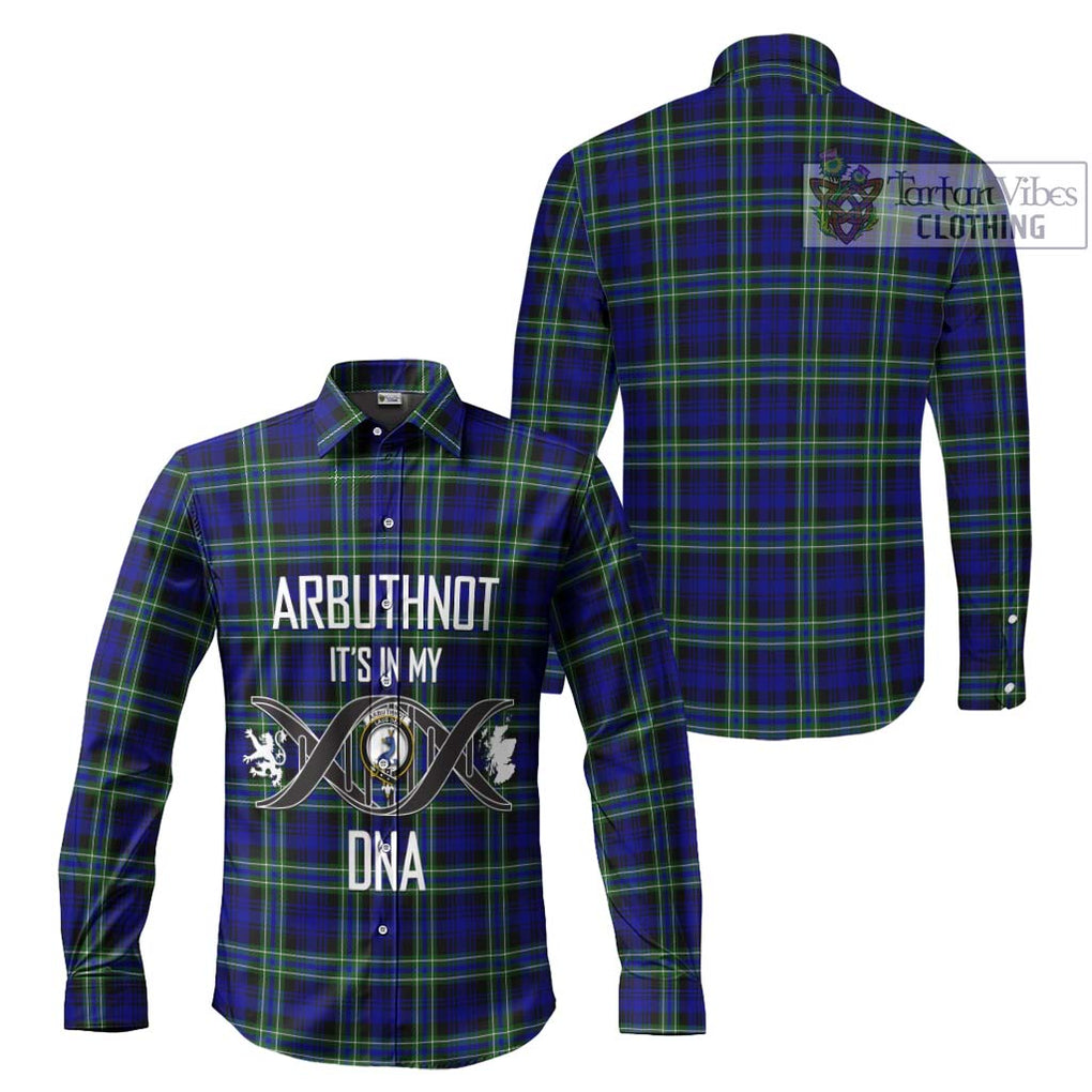 Arbuthnot Modern Tartan Long Sleeve Button Shirt with Family Crest DNA In Me Style Men's Shirt - Tartanvibesclothing Shop