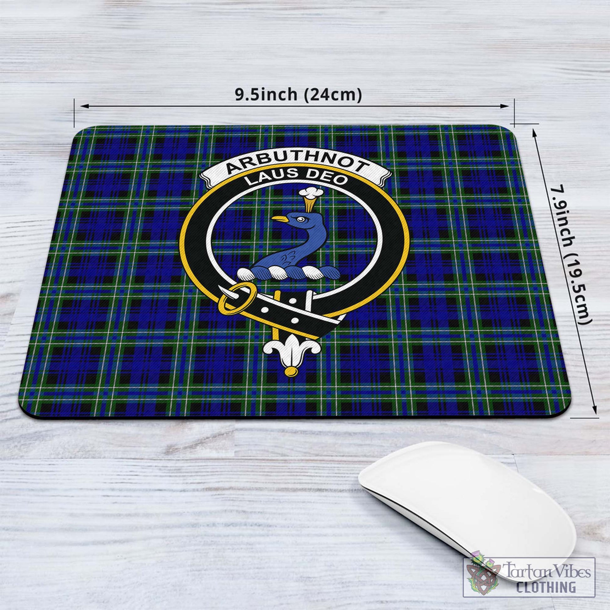 Tartan Vibes Clothing Arbuthnot Modern Tartan Mouse Pad with Family Crest