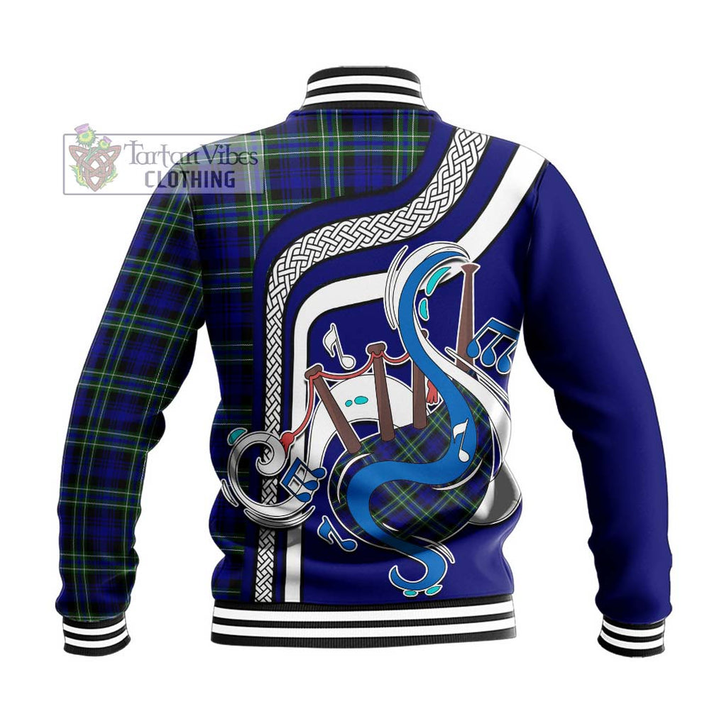 Tartan Vibes Clothing Arbuthnot Modern Tartan Baseball Jacket with Epic Bagpipe Style