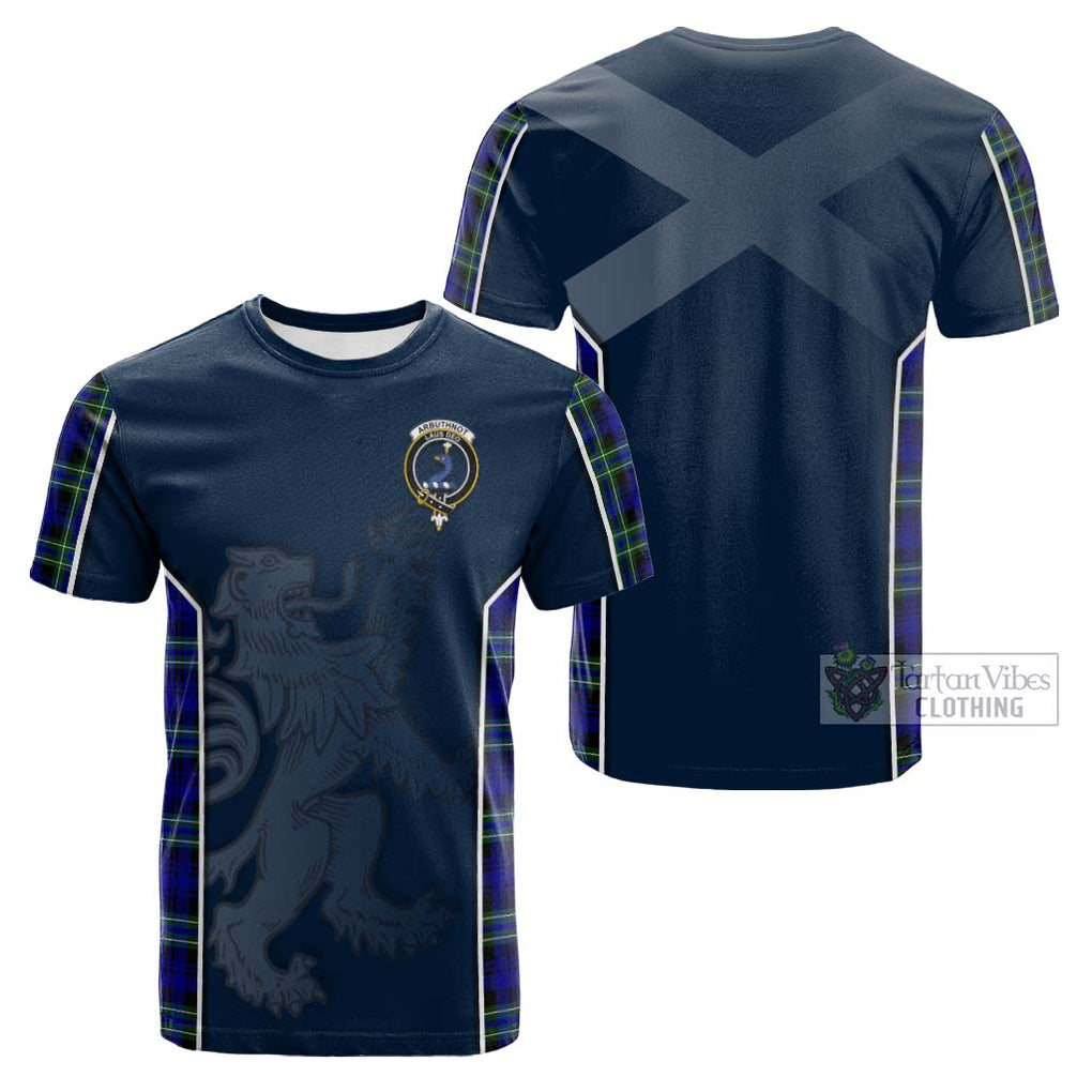 Tartan Vibes Clothing Arbuthnot Modern Tartan Cotton T-shirt with Family Crest and Lion Rampant Vibes Sport Style