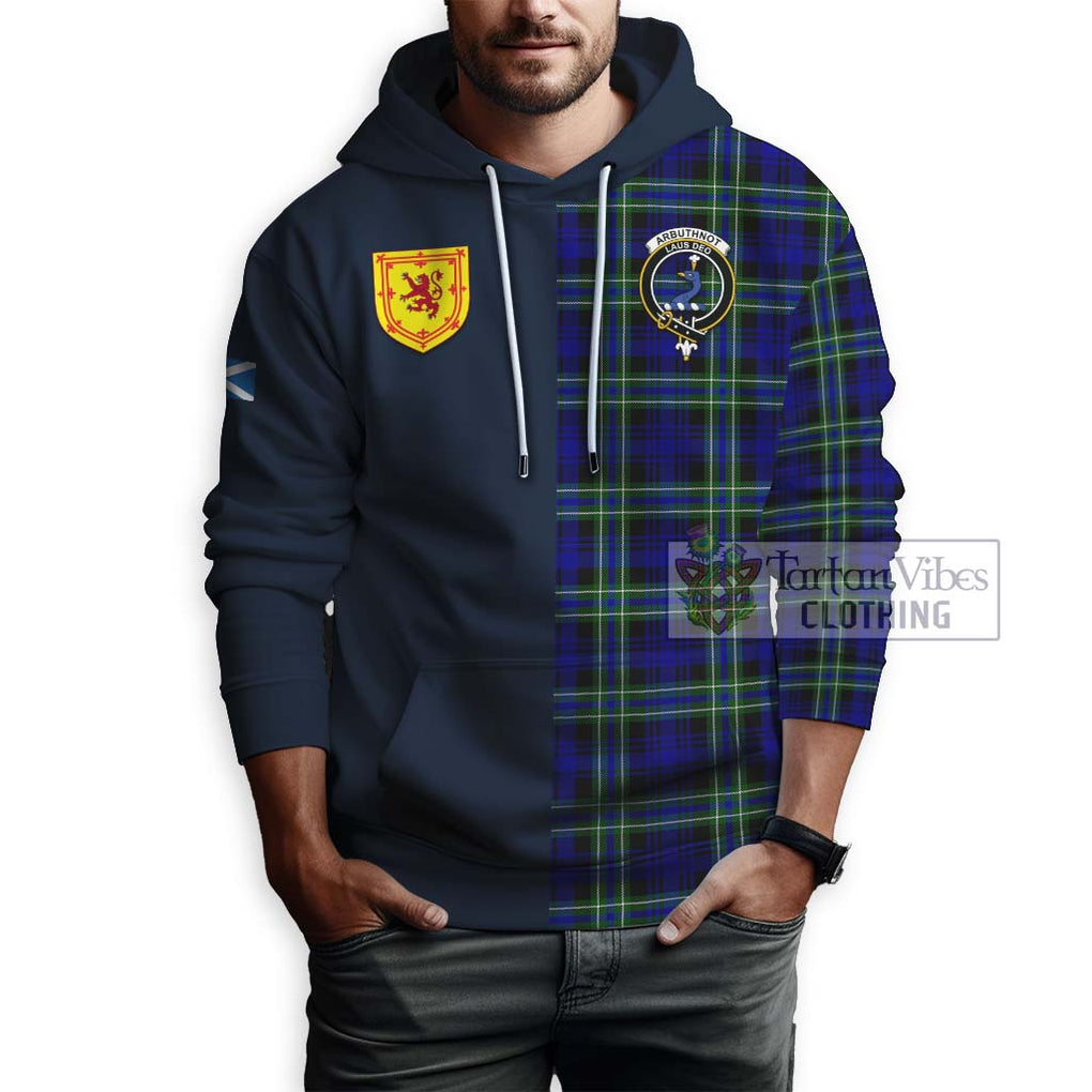 Tartan Vibes Clothing Arbuthnot Modern Tartan Hoodie with Scottish Lion Royal Arm Half Style