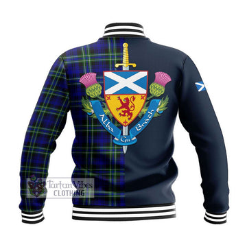 Arbuthnot Modern Tartan Baseball Jacket Alba with Scottish Lion Royal Arm Half Style