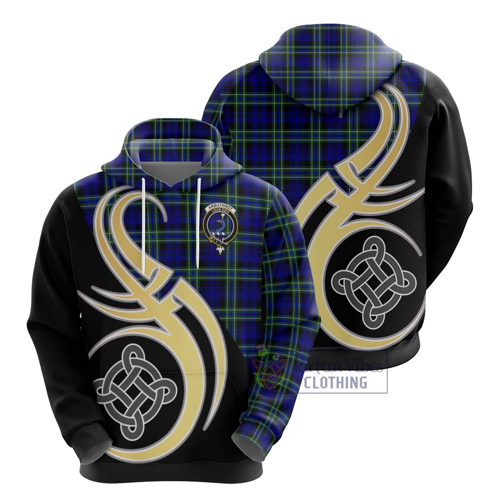 Arbuthnot Modern Tartan Hoodie with Family Crest and Celtic Symbol Style - Tartan Vibes Clothing