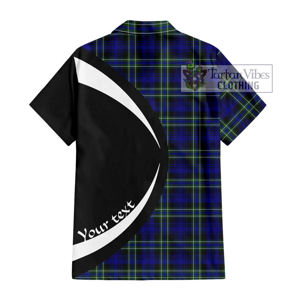 Arbuthnot Modern Tartan Short Sleeve Button Up with Family Crest Circle Style - Tartan Vibes Clothing