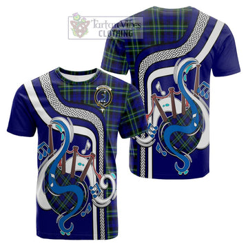 Arbuthnot Modern Tartan Cotton T-shirt with Epic Bagpipe Style