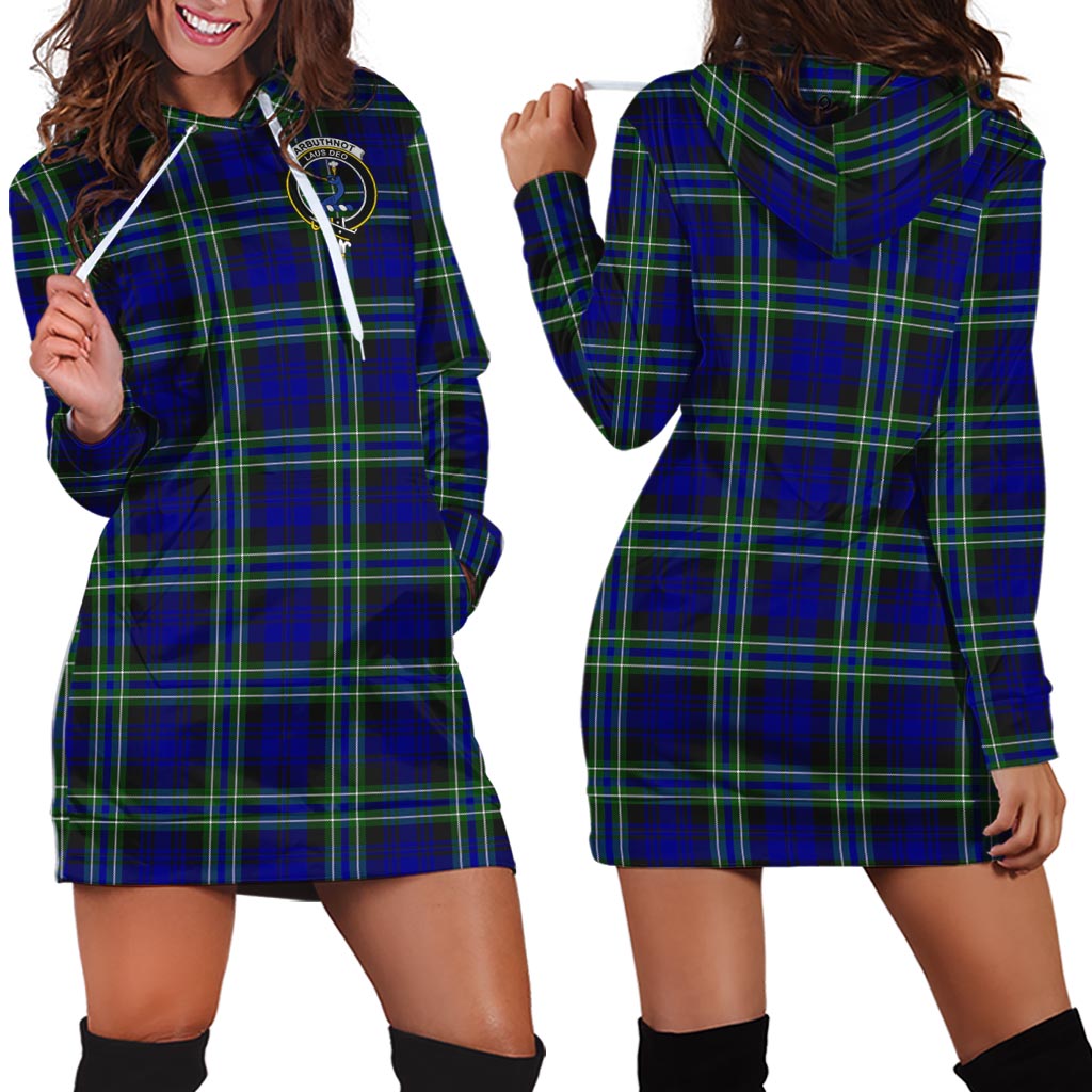 Arbuthnot Modern Tartan Hoodie Dress with Family Crest - Tartan Vibes Clothing