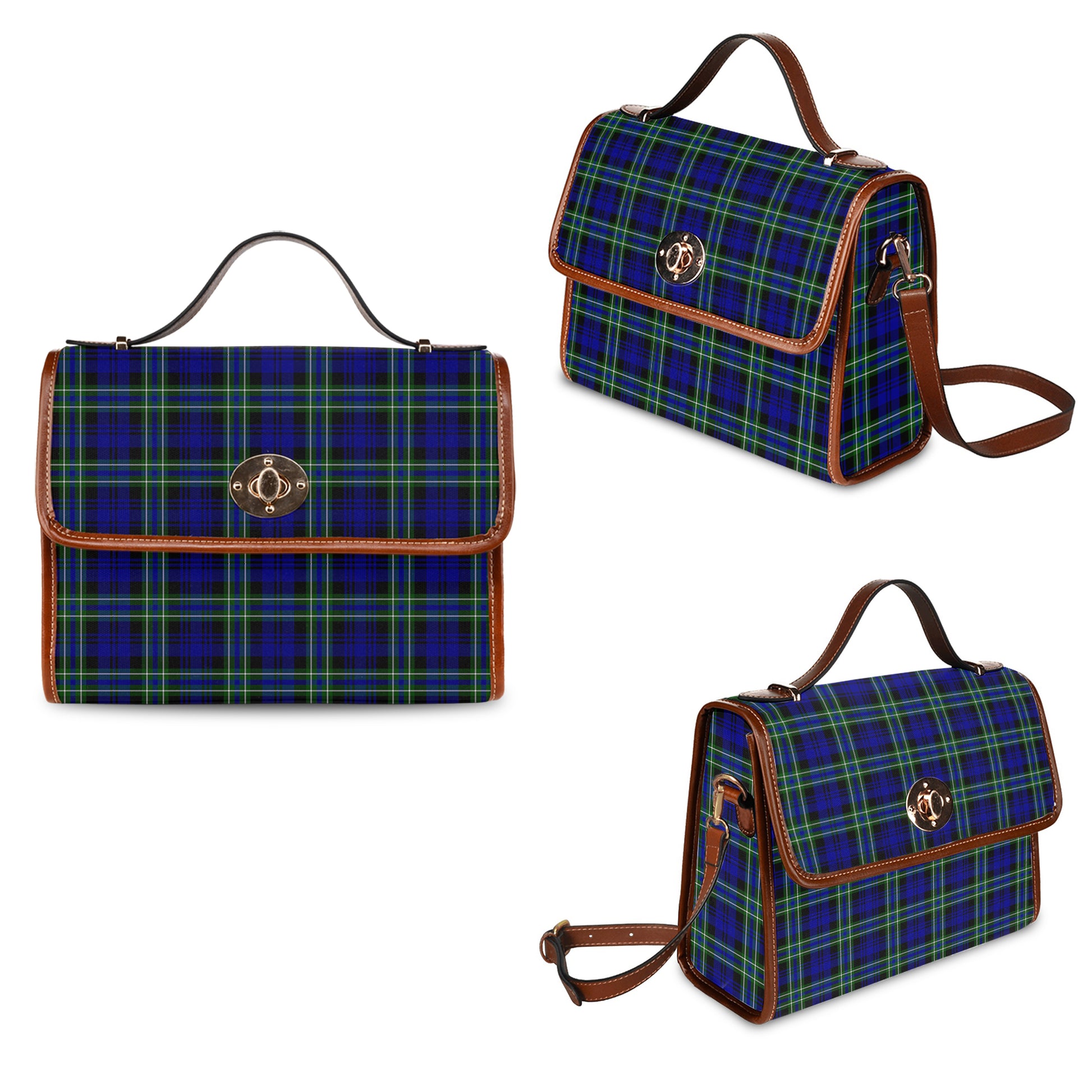 Arbuthnot Modern Tartan Leather Strap Waterproof Canvas Bag - Tartanvibesclothing