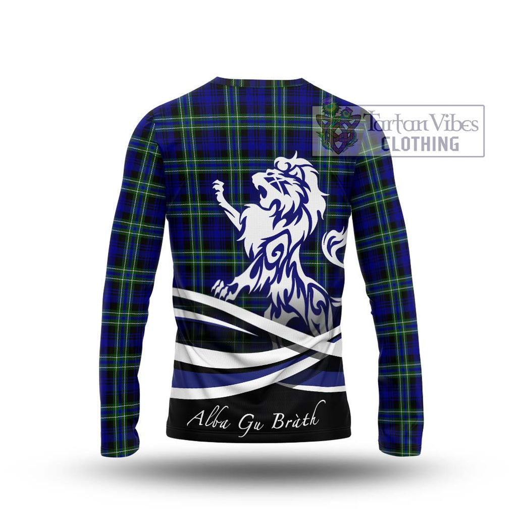 Arbuthnot Modern Tartan Long Sleeve T-Shirt with Alba Gu Brath Regal Lion Emblem - Tartanvibesclothing Shop