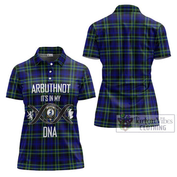 Arbuthnot Modern Tartan Women's Polo Shirt with Family Crest DNA In Me Style