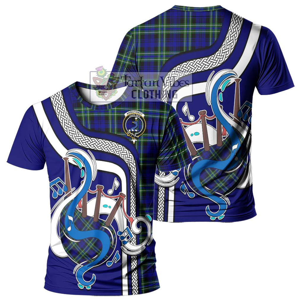 Arbuthnot Modern Tartan T-Shirt with Epic Bagpipe Style - Tartanvibesclothing Shop