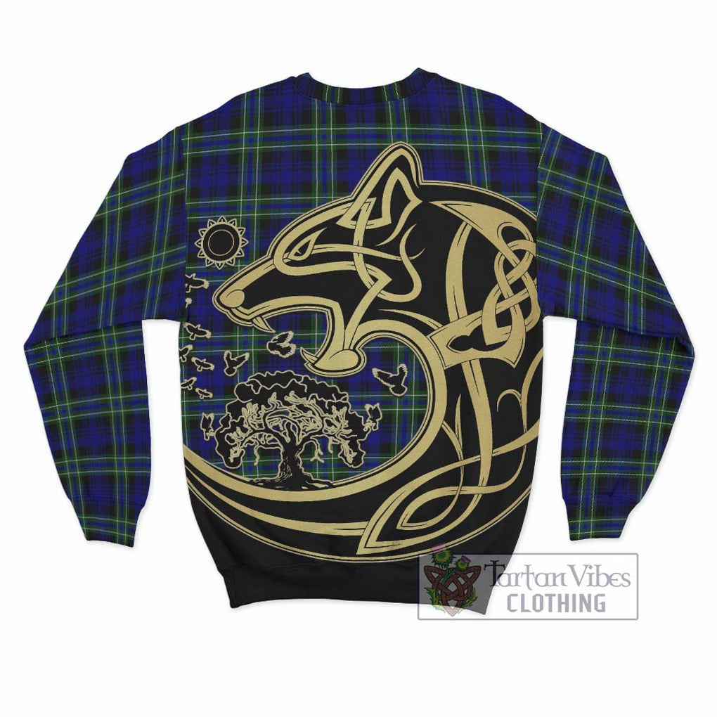 Arbuthnot Modern Tartan Sweatshirt with Family Crest Celtic Wolf Style - Tartan Vibes Clothing