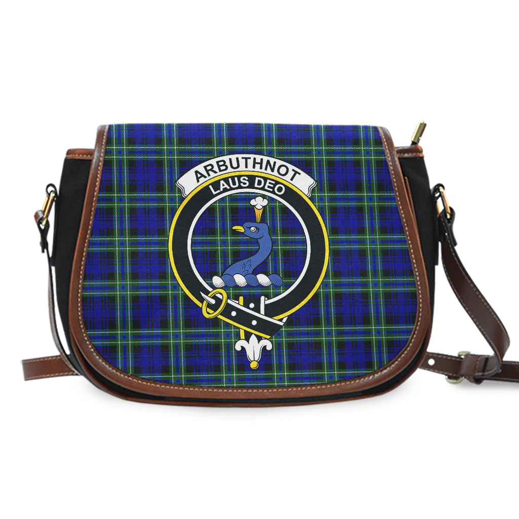 Arbuthnot Modern Tartan Saddle Bag with Family Crest - Tartan Vibes Clothing