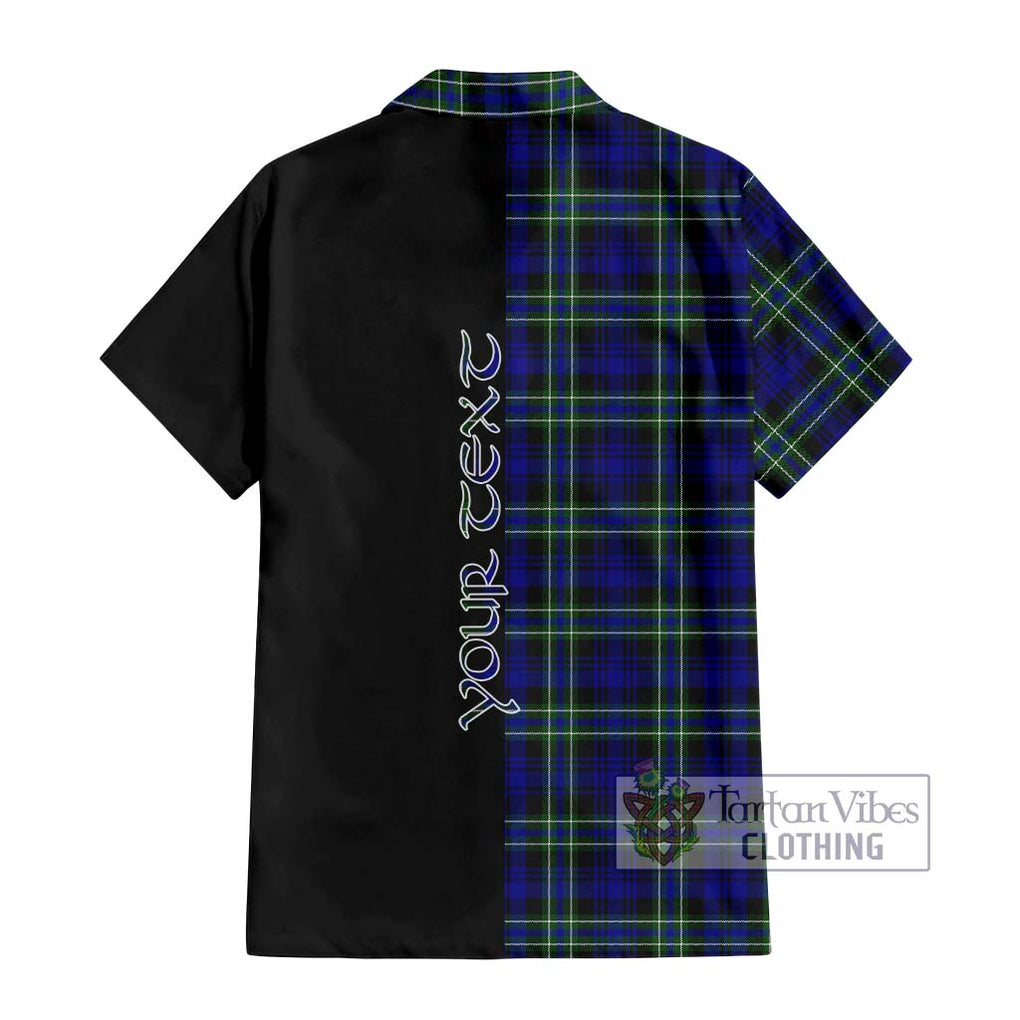 Arbuthnot Modern Tartan Short Sleeve Button Shirt with Family Crest and Half Of Me Style - Tartanvibesclothing Shop