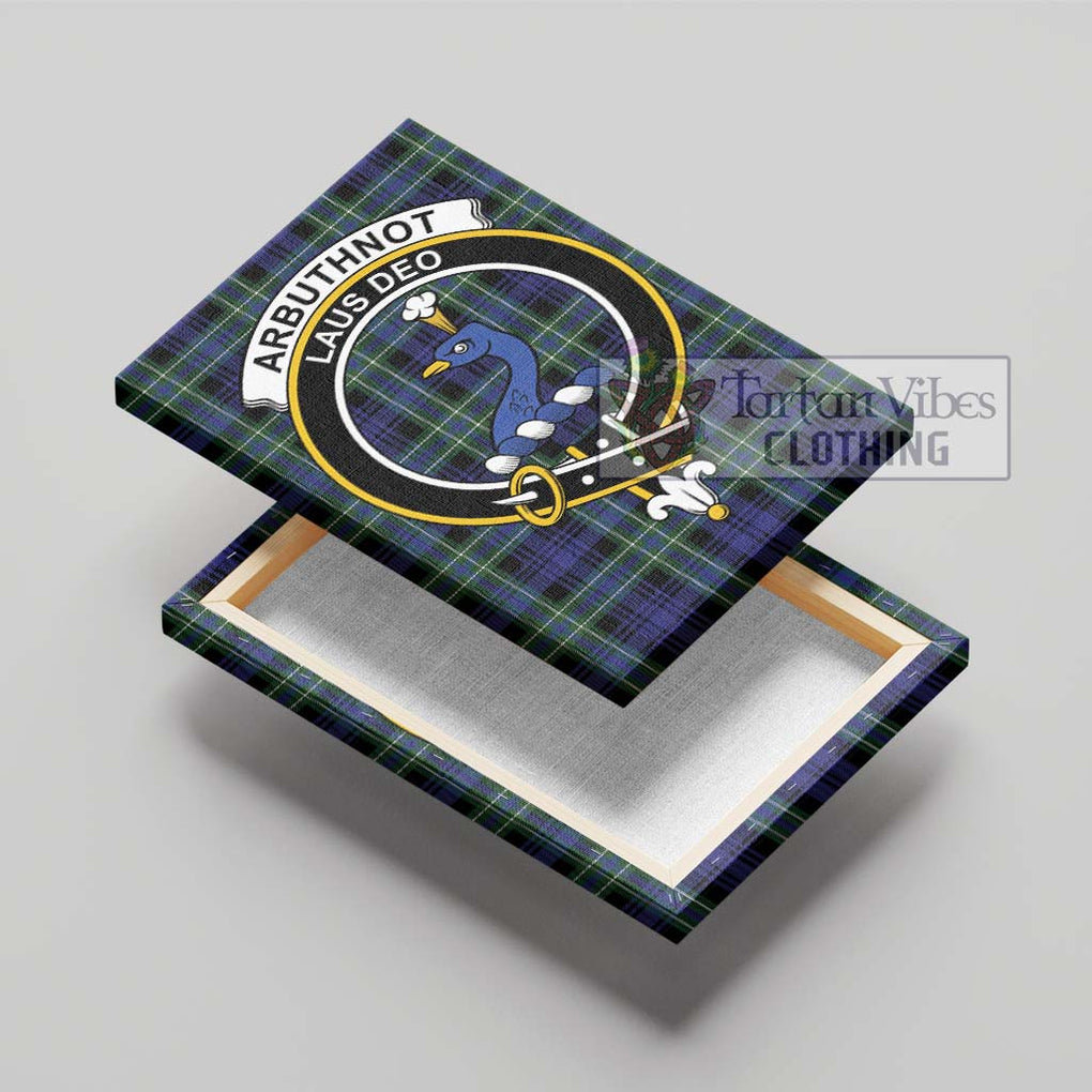 Arbuthnot Modern Tartan Canvas Print Wall Art with Family Crest - Tartan Vibes Clothing