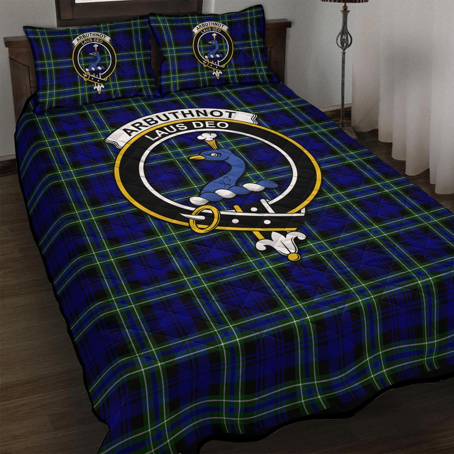 Arbuthnot Modern Tartan Quilt Bed Set with Family Crest - Tartan Vibes Clothing