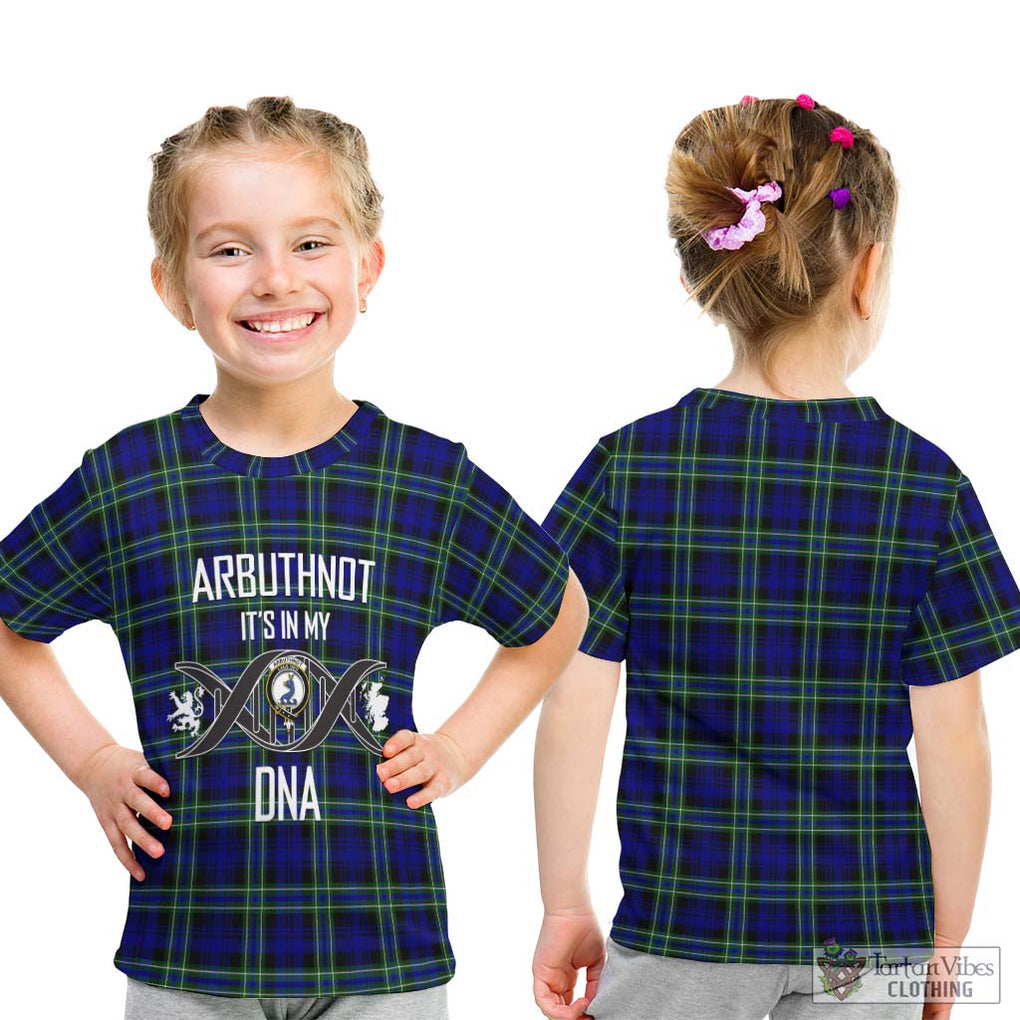 Arbuthnot Modern Tartan Kid T-Shirt with Family Crest DNA In Me Style - Tartanvibesclothing Shop